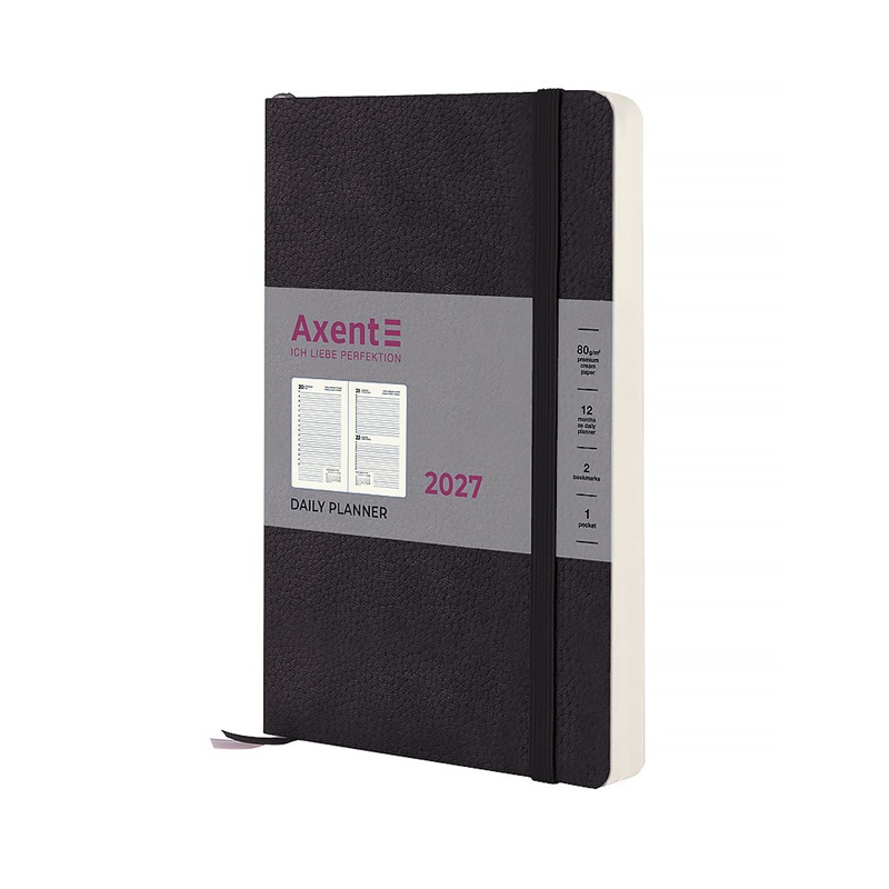 Щоденник 2027 Axent Partner Soft Skin 8810-27-01-A, 145*210, чорний